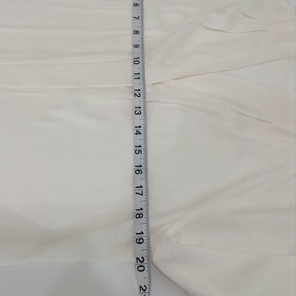 Kobi White Carla Sheer Long Sleeve V-Neck Colorblock Lace Trim Blouse XS - Picture 6 of 7